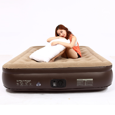 warm te koop Blow Up Air Bed Soft Plush Flocking Matras Duurzaam Automatisch Elektrisch Inflatie Air Matras