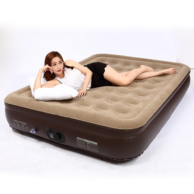 warm te koop Blow Up Air Bed Soft Plush Flocking Matras Duurzaam Automatisch Elektrisch Inflatie Air Matras