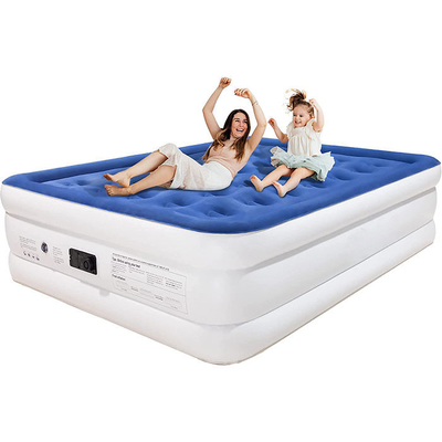 Elektrisch Inflatie luchtmatras warm te koop Blow Up Air Bed Soft Plush Flocking Matras Duurzaam Automatisch