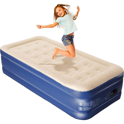 Elektrisch Inflatie luchtmatras warm te koop Blow Up Air Bed Soft Plush Flocking Matras Duurzaam Automatisch