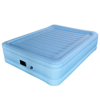 Flocked PVC opblaasbare slaapmat draagbaar luchtmatras met pomp