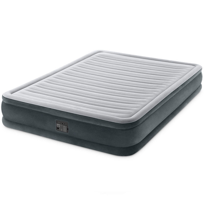 Flocked PVC opblaasbare slaapmat draagbaar luchtmatras met pomp