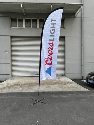 Buiten vliegend polyester dubbelzijdig Reclame strand vlag Marketing custom Veer banner