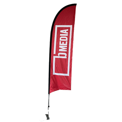 Buiten vliegend polyester dubbelzijdig Reclame strand vlag Marketing custom Veer banner