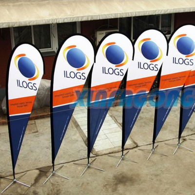 Aanpassing Water Beach vlag en banners reclame veren vlaggen met basis aangepaste traan vlag