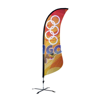 Aanpassing Water Beach vlag en banners reclame veren vlaggen met basis aangepaste traan vlag