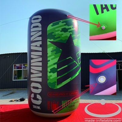 Custom logo opblaasbare kolom 3,5m reclame klassieker met licht