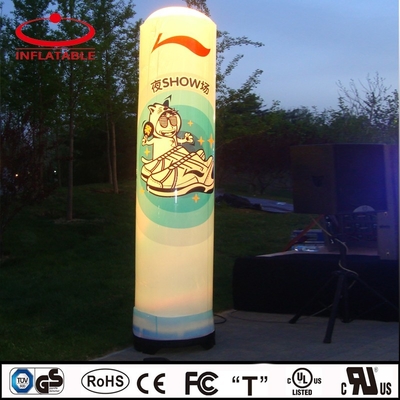 Custom logo opblaasbare kolom 3,5m reclame klassieker met licht