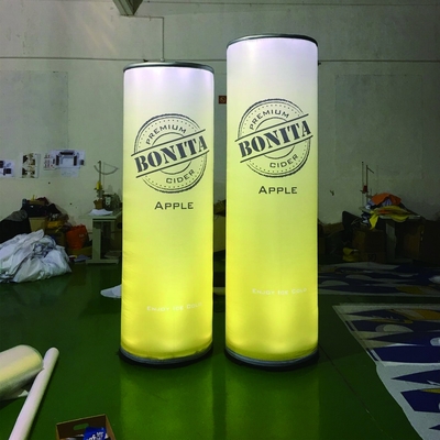 Custom logo opblaasbare kolom 3,5m reclame klassieker met licht